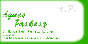 agnes paskesz business card